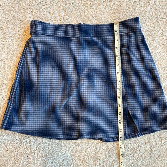Hollister HIgh Rise Blue Front Slit Zip Closure Mini Skirt - Picture 9 of 11